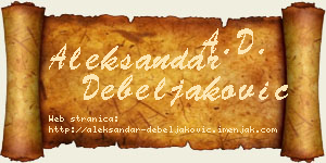 Aleksandar Debeljaković vizit kartica